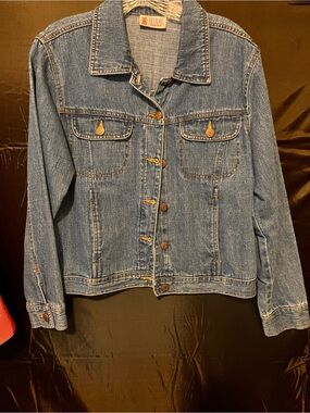 bill blass Classic Blue Denim Jacket with Button Front